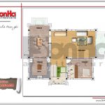 Mặt bằng công năng tầng 1 biệt thự Pháp mái ngói đỏ tại Hưng Yên sh btp 0115