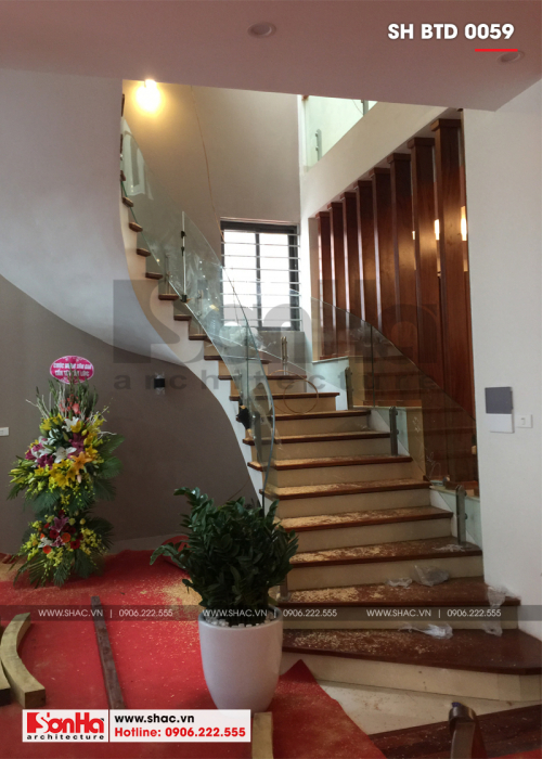 4 Ảnh thực tế nội thất sảnh thang biệt thự hiện đại tại hà nội sh btd 0059