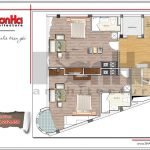 Mặt bằng công năng tầng 2 tòa nhà văn phòng tại Hà Nội sh vp 0030