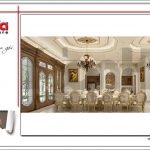 Thiết kế nội thất phòng ăn biệt thự cổ điển Pháp tại Hà Nội sh btp 0112