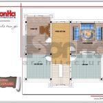 Mặt bằng công năng tầng 3 biệt thự Pháp mái ngói đỏ tại Hưng Yên sh btp 0115