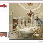 Mẫu Thiết kế nội thất phòng ăn biệt thự cổ điển Pháp tại Hà Nội sh btp 0112