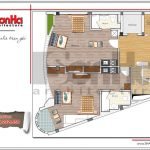 Mặt bằng công năng tầng 4 tòa nhà văn phòng tại Hà Nội sh vp 0030