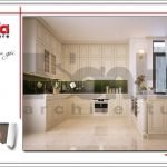 Mẫu Thiết kế phòng bếp biệt thự 3 tầng tại khu đô thị Vinhomes Nam Thăng Long, Hà Nội