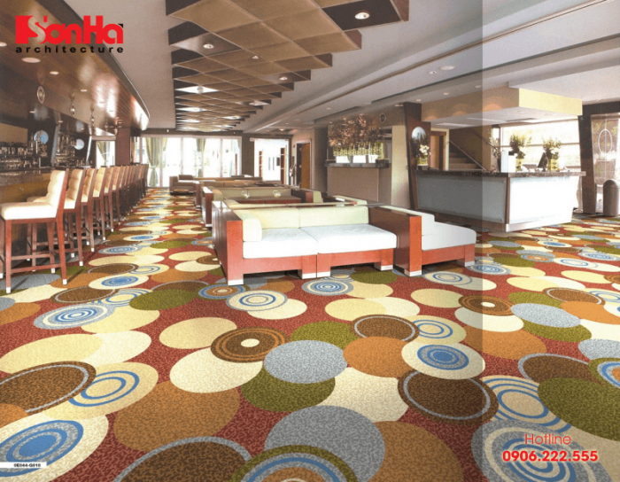 Mẫu thảm trải sàn được yêu thích sử dụng trong thiết kế nội thất khách sạn cao cấp