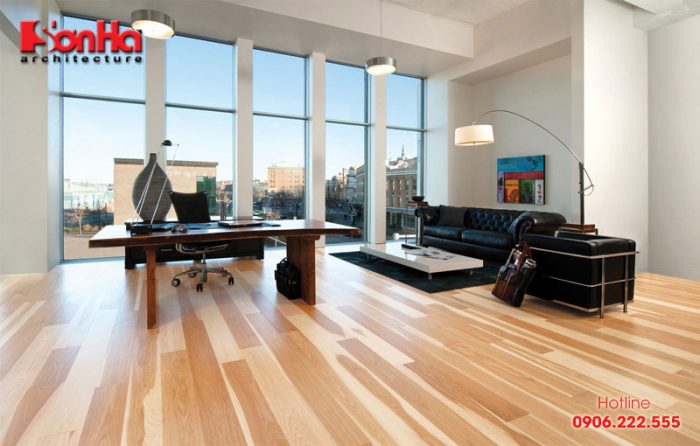 Sàn gỗ trong thi công nội thất hiện đại ngày càng tân tiến với màu sắc đẹp mắt