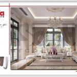 Thiết kế nội thất phòng khách khu đô thị Vinhome Imperia Hải Phòng