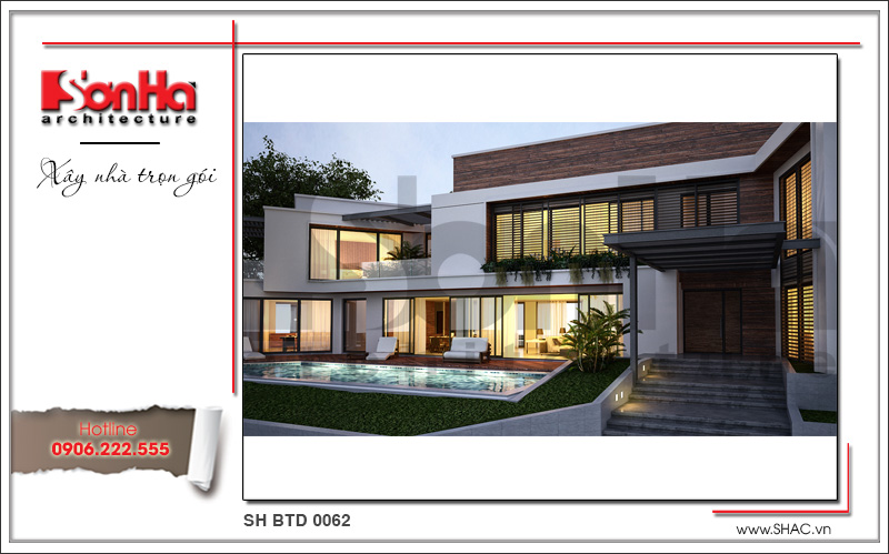 Mẫu biệt thự hiện đại, bố trí công năng khoa học tại Lào 3 Biệt thự hiện đại 2 tầng 0062