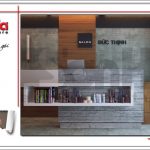 thiết kế nội thất tầng 1 quầy tiếp khách salon cắt tóc đức thịnh