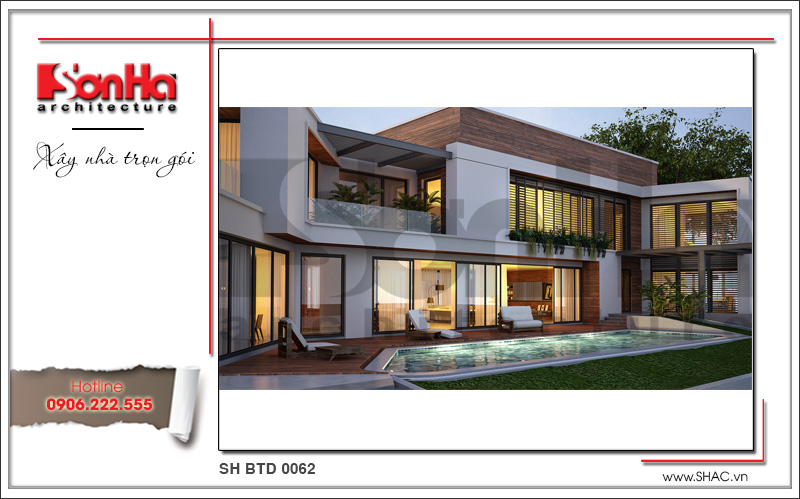 Mẫu biệt thự hiện đại, bố trí công năng khoa học tại Lào 2 2 Mẫu kiến trúc biệt thự hiện đại tại Lào sh btd 0062