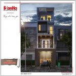 Mẫu kiến trúc mặt tiền nhà ống hiện đại phối cảnh ban đêm tại hải phòng sh nod 0177