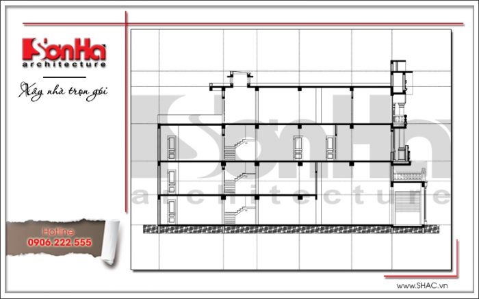 mặt cắt nhà ống cổ điển pháp sh nop 0151