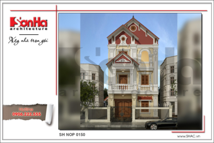 bìa thiết kế nhà ống kiến trúc pháp cổ điển sang trọng sh nop 0150