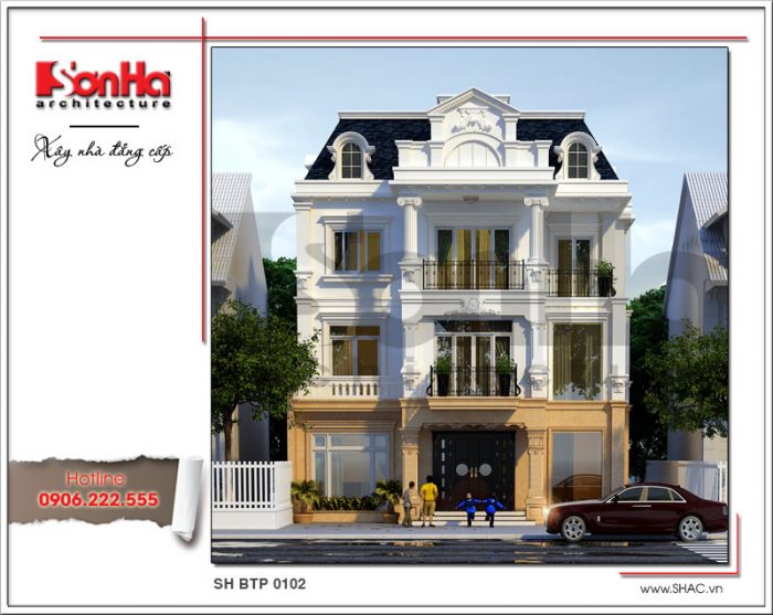 Mẫu thiết kế biệt thự cổ điển Pháp 3 tầng đẹp tại Hà Nội nổi bật với chiều sâu và sự tinh tế 
