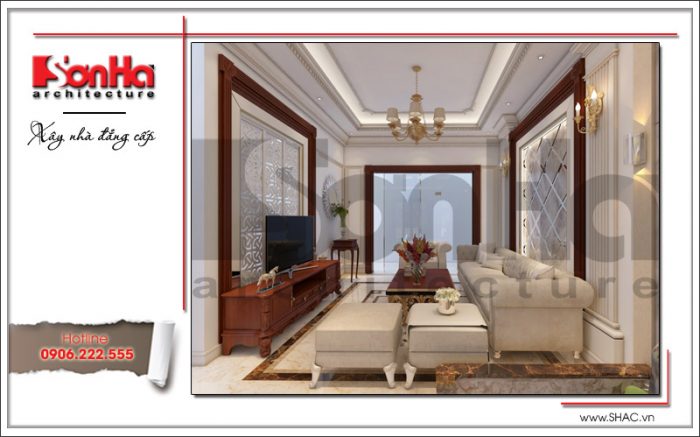 Mẫu thiết kế nội thất phòng khách căn hộ chung cư phong cách cổ điển đẹp từng tiểu tiết 