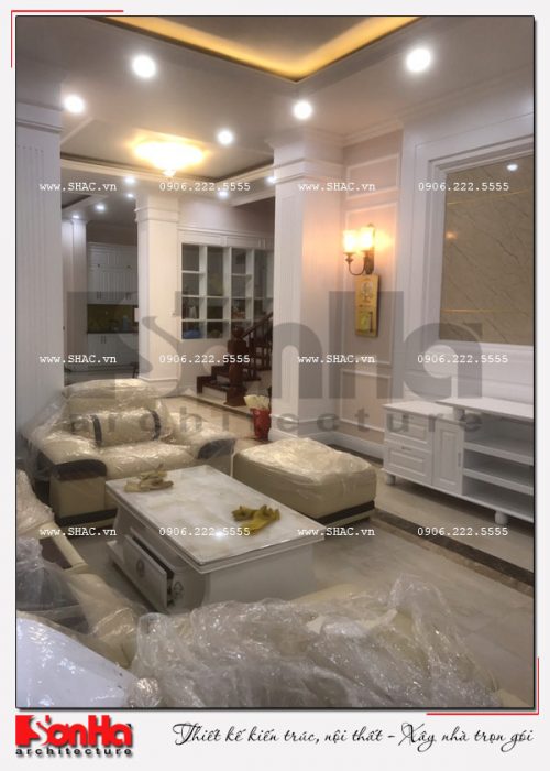 1 Ảnh thực tế nội thất phòng khách biệt thự khu đô thị vinhomes hải phòng