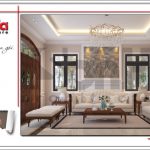 1 Thiết kế nội thất phòng khách biệt thự khu đô thị vinhomes tại hải phòng