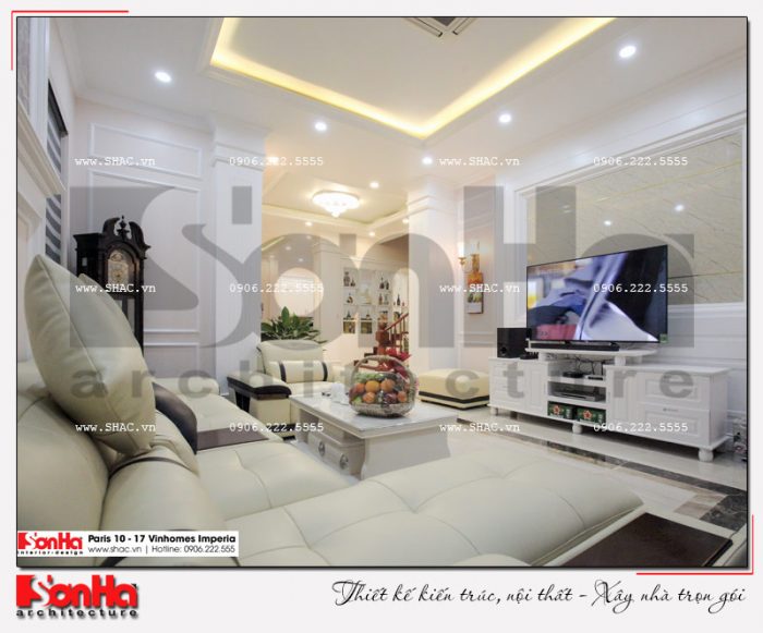 2 Ảnh thực tế nội thất phòng khách biệt thự tân cổ điển khu đô thị vinhomes hải phòng