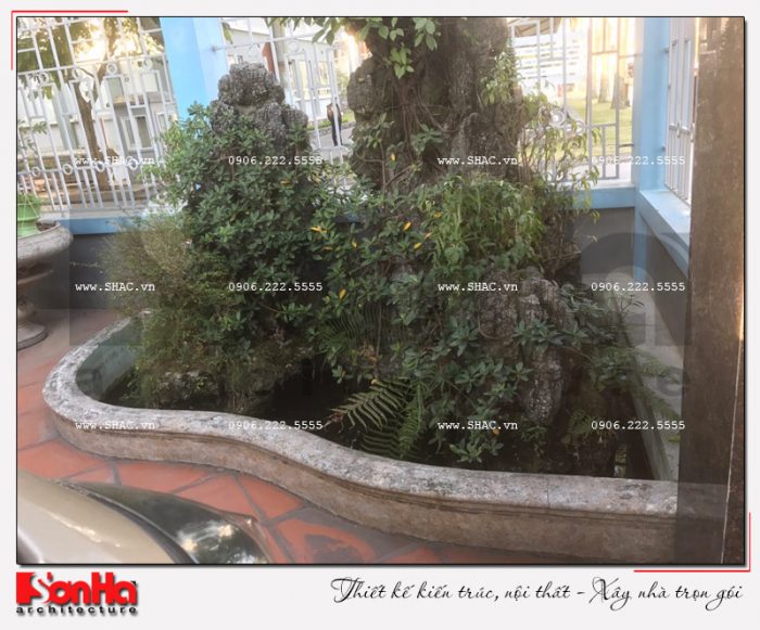 4 Ảnh thực tế thi công tiểu cảnh sân vườn biệt thự khu đô thị vinhomes hải phòng