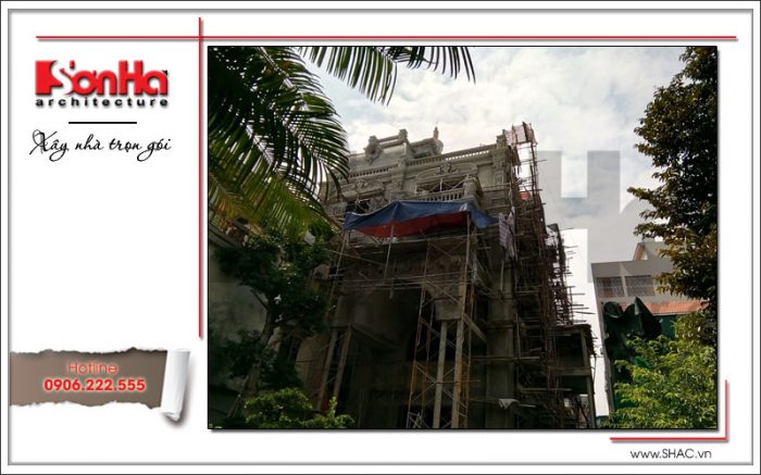 5 ảnh thực tế công trình biệt thự lâu đài btld 0021