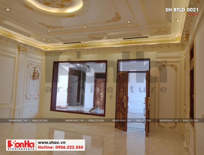 5 Ảnh thực tế thi công nội thất biệt thự lâu đài 4 tầng tại hà nội sh btld 0021