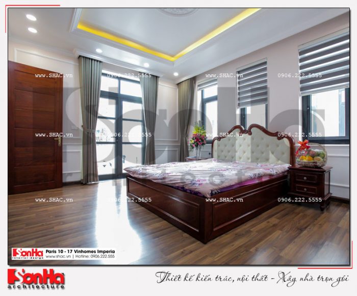 6 Ảnh thực tế nội thất phòng ngủ biệt thự tân cổ điển khu đô thị vinhomes hải phòng