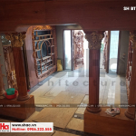 6 Ảnh thực tế thi công nội thất sảnh chính biệt thự lâu đài tại hà nội sh btld 0021