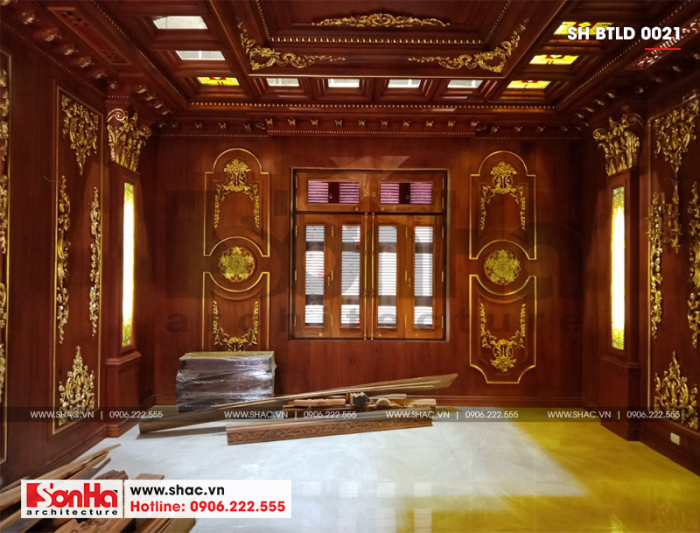 7 Ảnh thực tế thi công nội thất biệt thự lâu đài 2 mặt tiền tại hà nội sh btld 0021