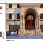 Cận cảnh đường nét thiết kế tinh tế của kiến trúc mặt tiền ngôi biệt thự phong cách lâu đài Pháp