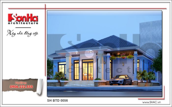 Đầy tinh tế là cảm nhận rõ rệt của bất cứ ai chiêm ngưỡng mẫu nhà biệt thự 1 tầng