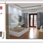 Không gian nội thất phòng ngủ master của ngôi nhà phố 3 tầng tân cổ điển tại Hải Phòng