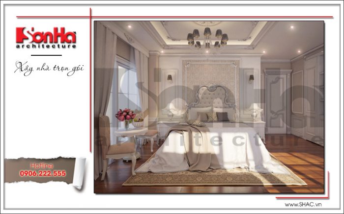 Mẫu phòng ngủ đẹp phong cách châu Âu căn hộ chung cư cao cấp diện tích 350m2 tại Hà Nội 