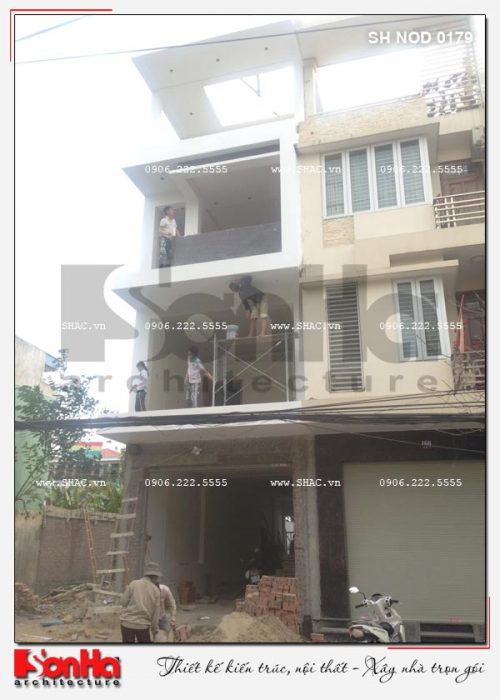 5 Ảnh thực tế thi công nhà ống hiện đại đẹp tại hải phòng sh nod 0179