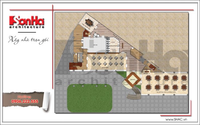 Thiết kế khách sạn 3 sao đẹp – KS 0009 15 Bản vẽ mặt bằng công năng tầng 2 khách sạn 3 sao hiện đại tại Hạ Long