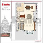 3 Mặt bằng công năng tầng 1 biệt thự lâu đài tại đà nẵng sh btld 0032