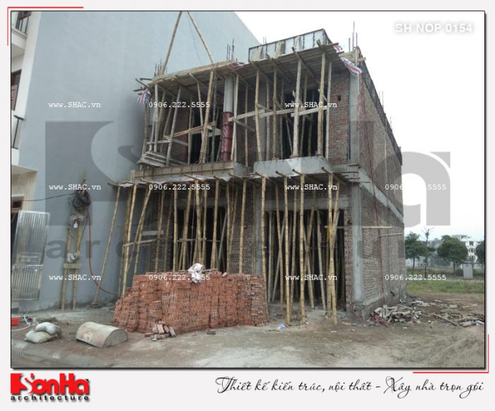 2 Ảnh thực tế thi công kiến trúc nhà ống pháp cổ điển tại nam định sh nop 0154