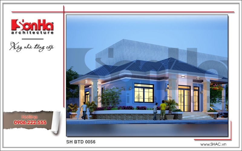 biệt thự 1 tầng 4 phòng ngủ