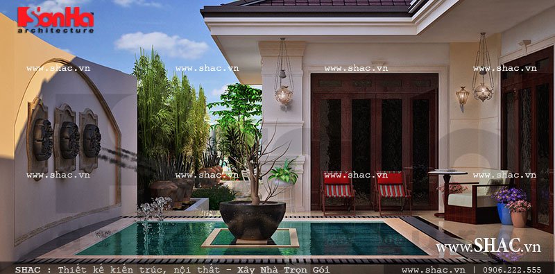 biệt thự 1 tầng 4 phòng ngủ