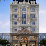 1 Thiết kế kiến trúc mặt tiền phương án 1 tòa nhà văn phòng tại sài gòn sh vp 0034