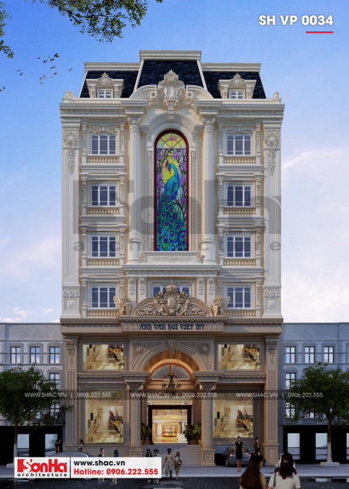 2 Mẫu kiến trúc mặt tiền phương án 2 tòa nhà văn phòng tại sài gòn sh vp 0034