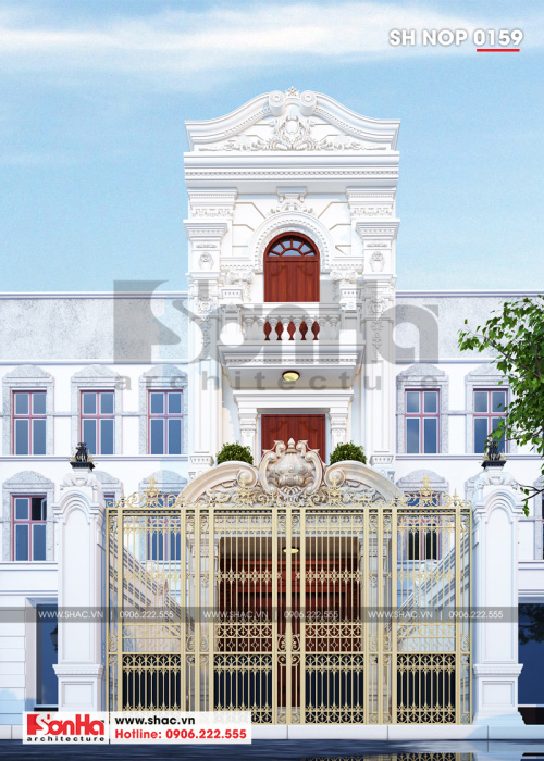 1 Thiết kế kiến trúc mặt tiền nhà ống pháp tại hải phòng sh nop 0159