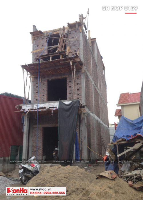 2 Ảnh thực tế thi công nhà ống cổ điển mặt tiền 4,5m tại hải phòng sh nop 0159