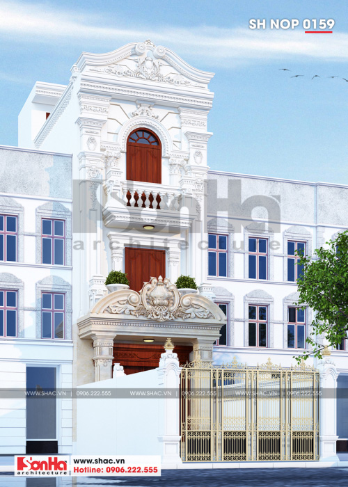 2 Mẫu kiến trúc nhà phố cổ điển tại hải phòng sh nop 0159