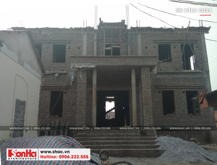 1 Ảnh thực tế thi công biệt thự lâu đài cổ điển tại hải dương sh btld 0034