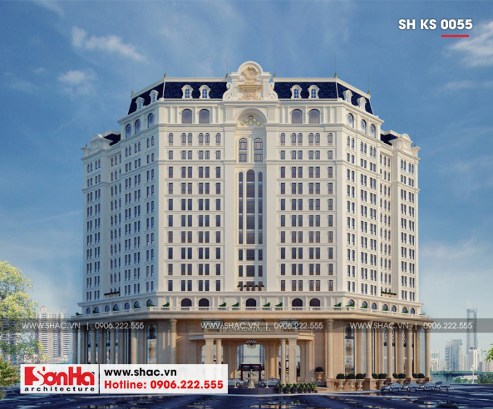 Các mẫu thiết kế khách sạn tiêu chuẩn 5 sao 2000m2 tại Quảng Ninh - SH KS 0055 31 Mẫu thiết kế khách sạn 5 sao kiến trúc tân cổ điển mặt bằng 2000m2 tại Hạ Long
