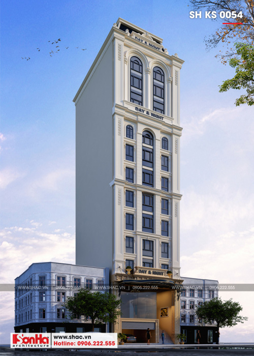 2 Mẫu kiến trúc khách sạn 3 sao tại hải phòng sh ks 0054