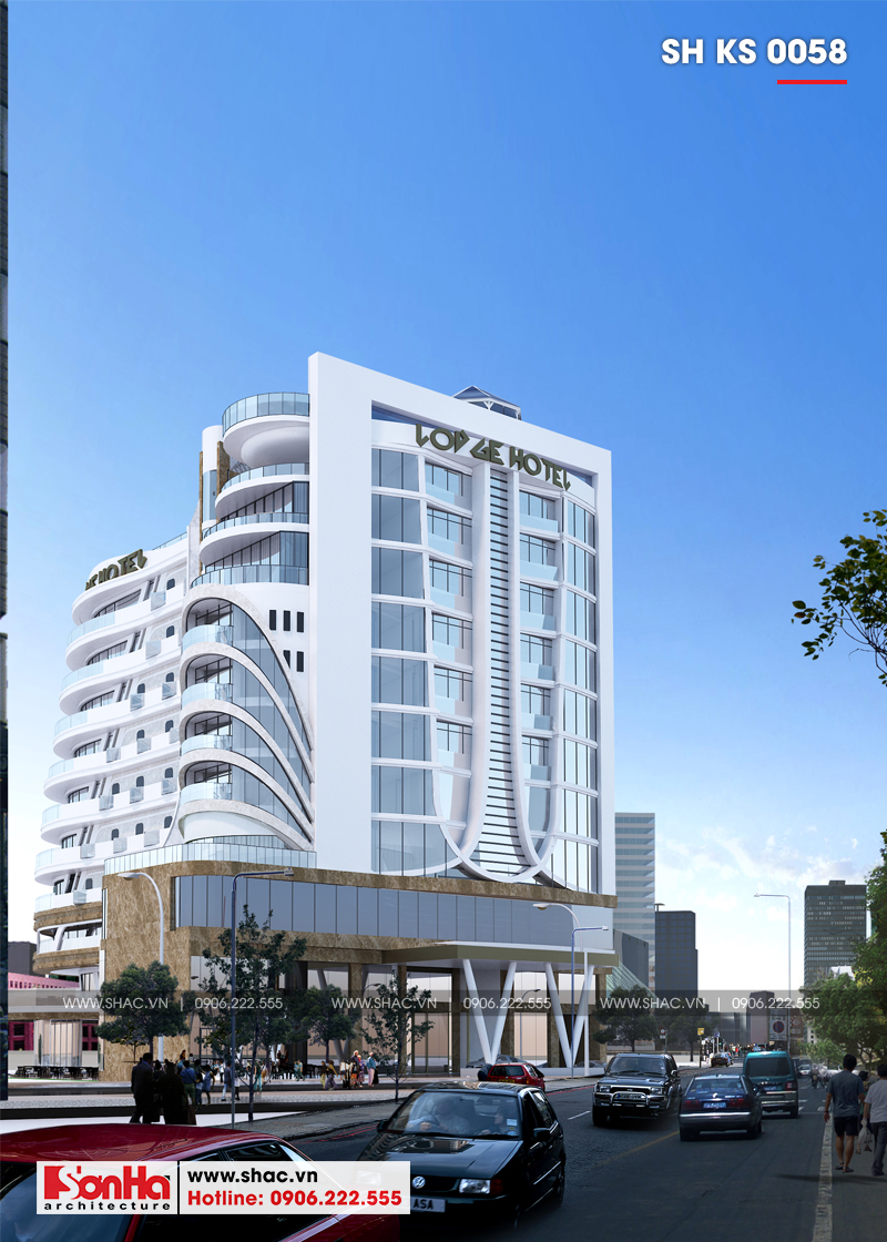Mẫu khách sạn đẹp đảm bảo tiêu chuẩn thiết kế 5 sao kiến trúc hiện đại sang trọng 
