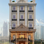 2 Mẫu thiết kế kiến trúc mặt tiền khách sạn 3 sao tại hải phòng sh ks 0056