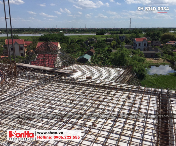 3 Ảnh thực tế thi công biệt thự lâu đài đẹp tại hải dương sh btld 0034