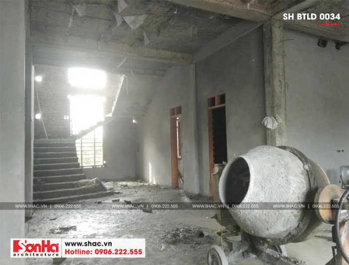 3 Ảnh thực tế thi công biệt thự lâu đài đẹp tại hải dương sh btld 0034